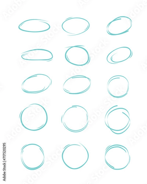 Obraz Simple Hand Drawn Circle Design Set