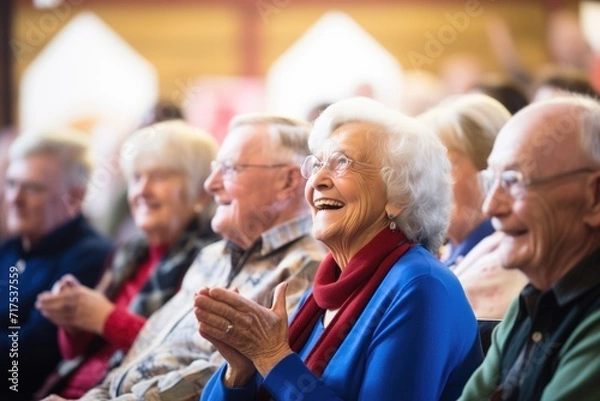 Fototapeta group of seniors attending a music concert