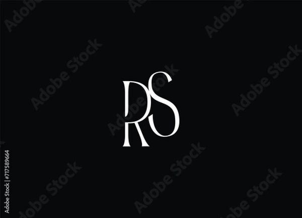 Obraz Best RS letter logo design and initial logo