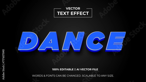 Fototapeta 3d text effect background. Editable text style effect. vector editable font for graphic tee, banner, poster, post, cover, flyer, brochure, card, backdrop, social media or logo. vector illustration