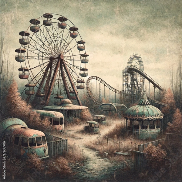 Fototapeta 廃墟の遊園地