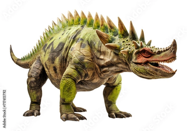 Obraz ancient animal horned dinosaur illustration on transparent background, generative ai