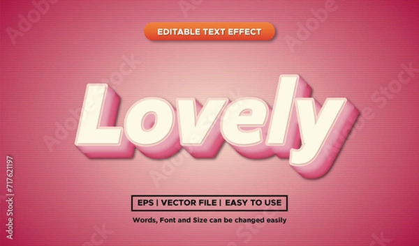 Obraz Lovely text effects can be edited, beautiful gradient colors, 3D style