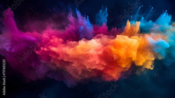 Obraz Dust explosion abstract background, Holi background