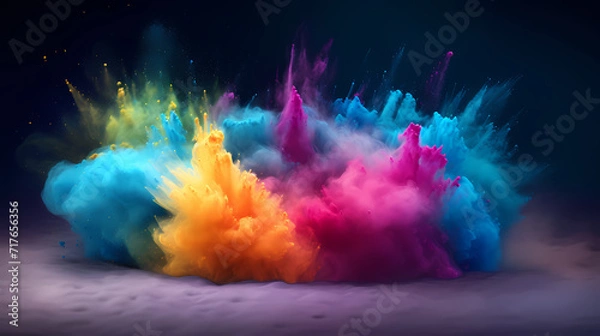 Fototapeta Dust explosion abstract background, Holi background