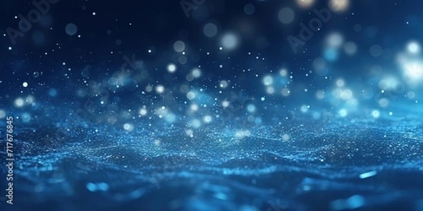 Fototapeta beautiful blue background with dust particles