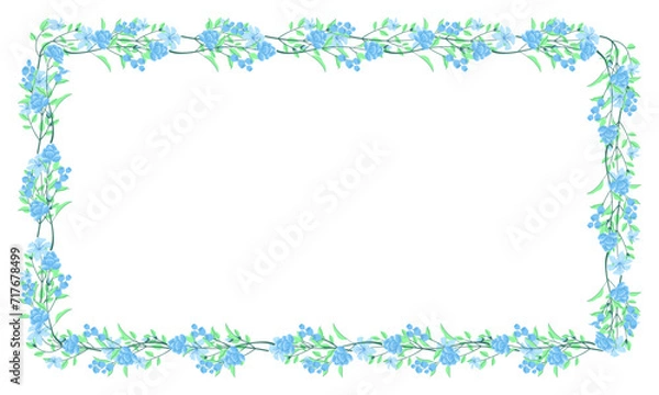 Obraz Vector hand drawn floral frame on white background