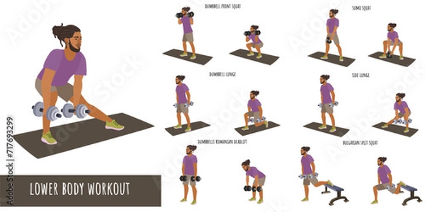 Obraz Healthy man doing lower body workout