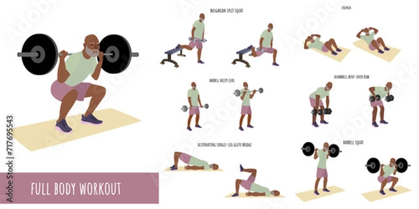 Obraz Senior man doing full body workout