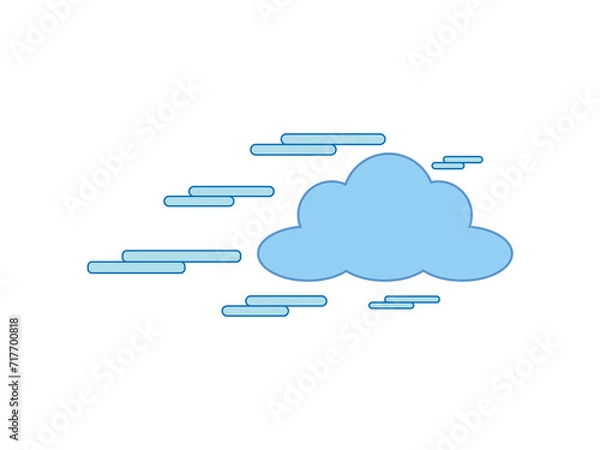Obraz Clouds and wind icon over white background vector illustration thick line design
