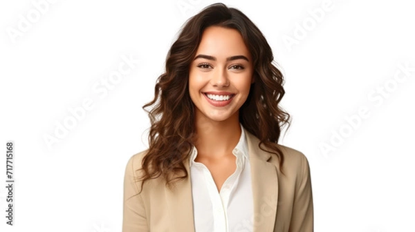 Obraz Business woman portrait isolated on transparent background. PNG