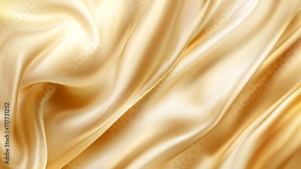 Fototapeta Generative AI : Abstract golden silk background luxury white cloth or liquid waveAbstract 