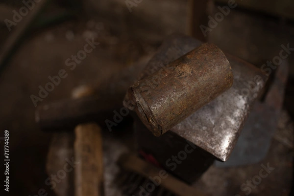 Fototapeta steel with axe forging process