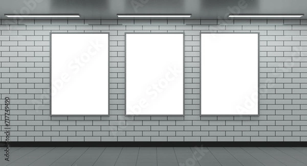 Obraz 地下鉄のB0ポスターモックアップ