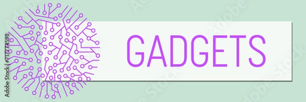 Obraz Gadgets Circuit Purple Circular Turquoise Box Text 