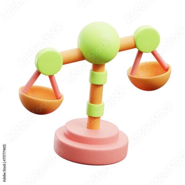 Obraz unbalancing scale 3D Icon