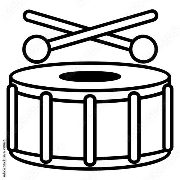 Obraz Drum line icon Illustration vector grapic
