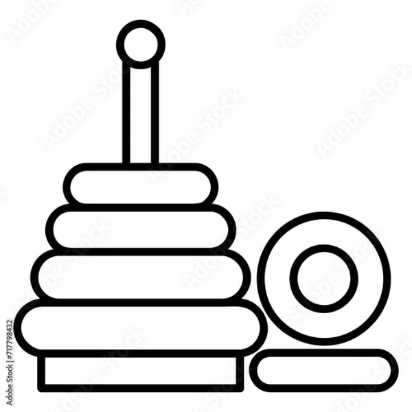 Obraz Pyramid line icon Illustration vector grapic
