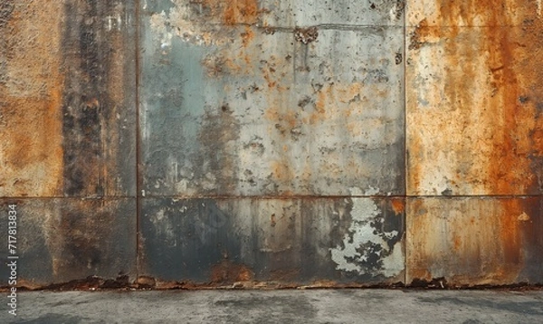 Fototapeta Industrial colored background with metal textures.
