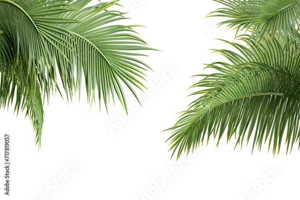 Fototapeta Coconut leaves isolated on white background