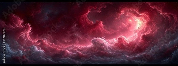 Obraz Pink Nebula in the Sky Generative AI