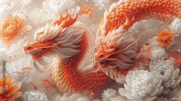 Obraz Dragon Dance: A Fiery Fusion of Art and Culture Generative AI