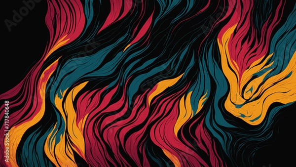 Fototapeta Colorful wavy pattern