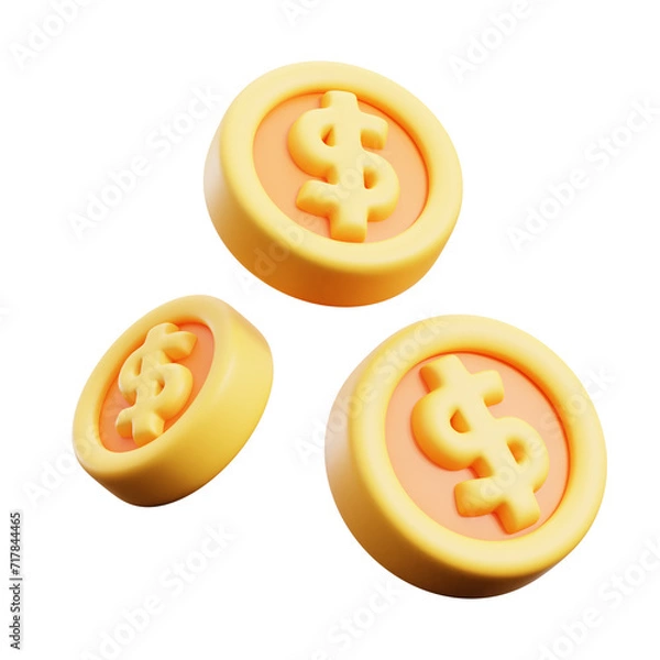 Obraz Flying Coin 3D Icon