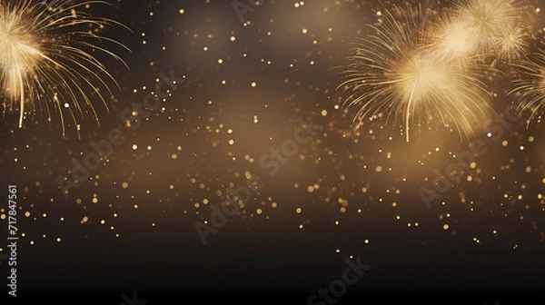 Fototapeta Happy New Year, burning fireworks with bokeh light background