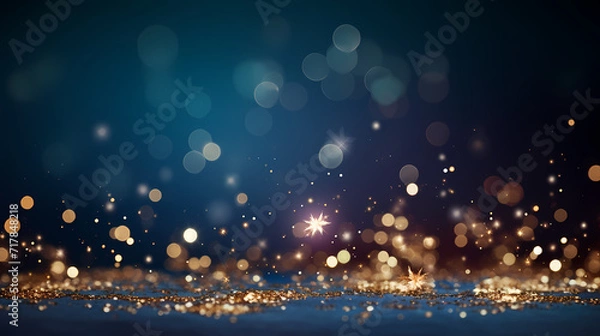 Fototapeta Happy New Year, burning fireworks with bokeh light background
