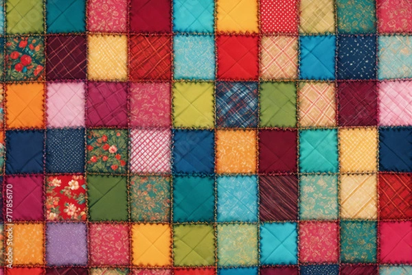 Obraz The Patchwork fabric. Multicolor Fabric Backgrounds with Artistic Flair 
