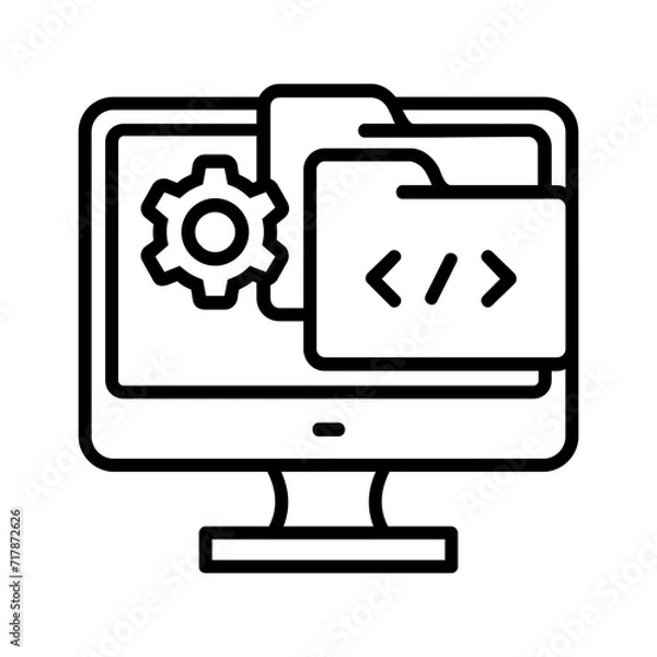 Obraz Computer line icon Illustration vector grapic