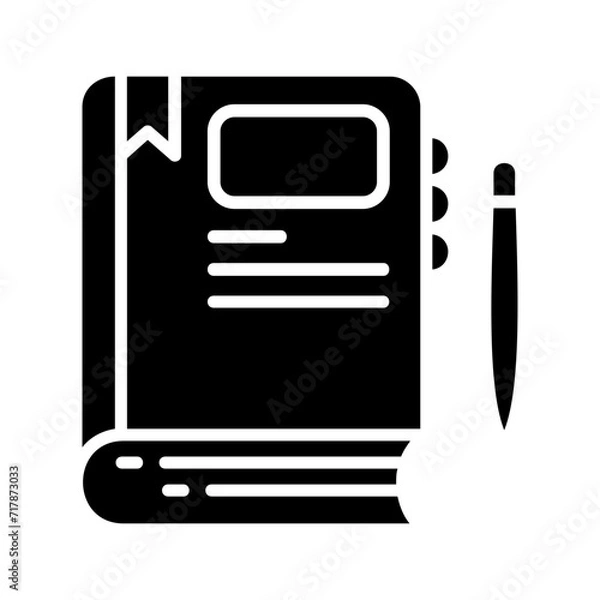 Obraz Diary Book glyph icon Illustration vector grapic