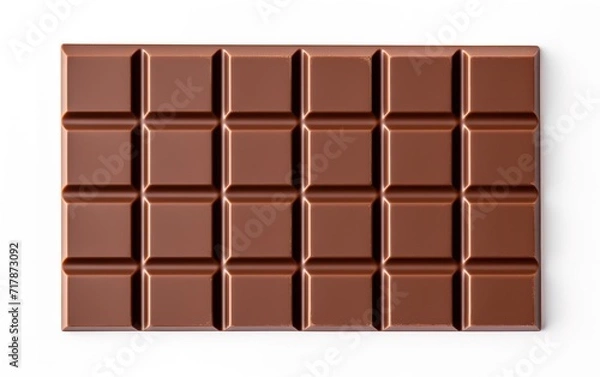 Obraz Sweet square chocolate bar isolated on white background.