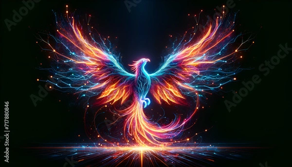 Obraz Neon Phoenix Rebirth