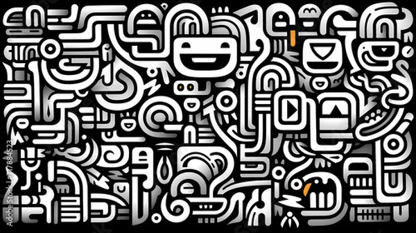 Obraz Abstract seamless doodle background, artistic backdrop