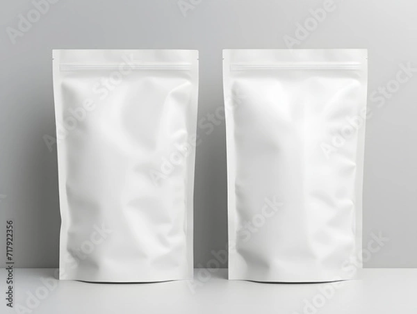 Obraz 3D blank Coffee Pouch mockup with isolated background