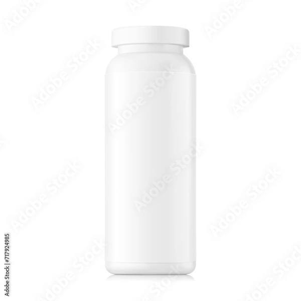 Fototapeta Plastic bottle mockup for milk products. Vector illustration isolated on white background. Ready and simple to use for your design. EPS10.