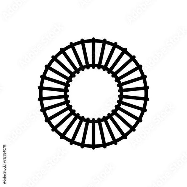 Obraz Toroidal Transformer Icon. Simple vector icon of toroidal transformer with winding made in black style on white photo.