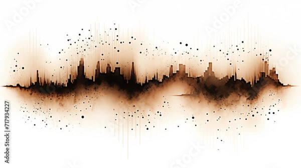 Obraz black and brown city background with splashes