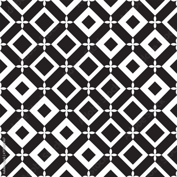 Fototapeta Abstract geometric seamless pattern. with Vector background. Black and white texture. Graphic modern pattern
