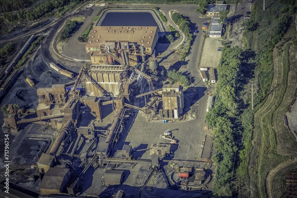 Fototapeta Heavy industry zone ,aerial view