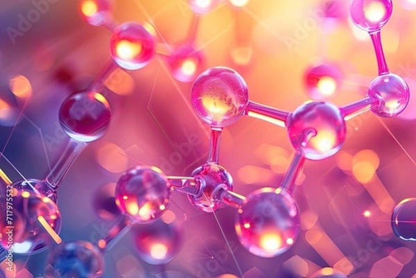 Obraz molecules abstract scientific background