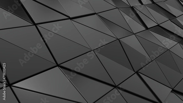 Fototapeta 3d Abstract black triangle background. 3d rendering