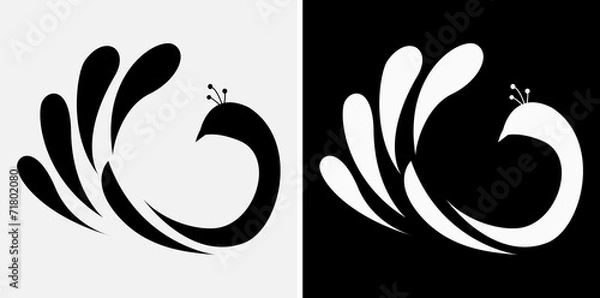 Obraz Peacock abstract icon