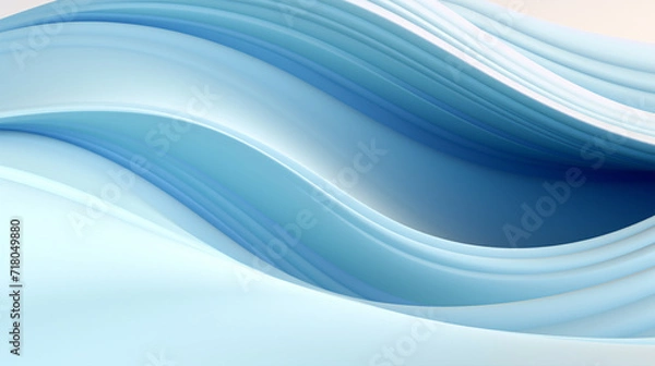 Fototapeta Blue waves pattern abstract background - ai generative