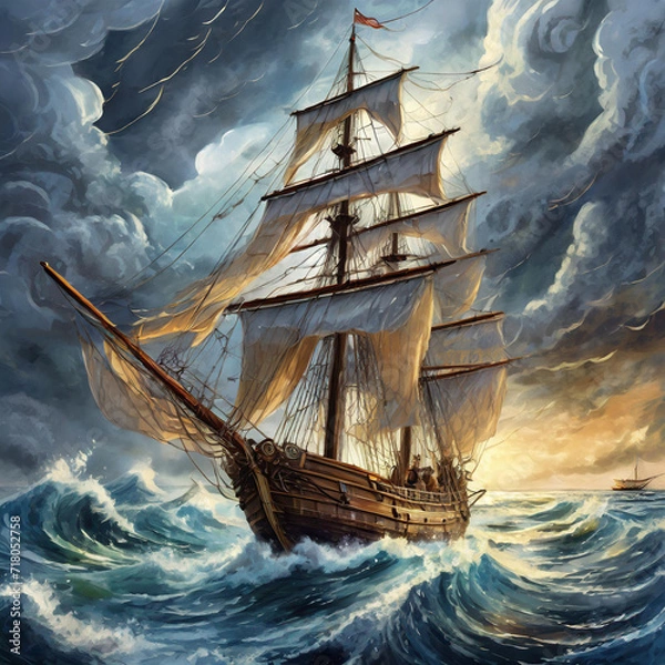 Obraz ship in the sea