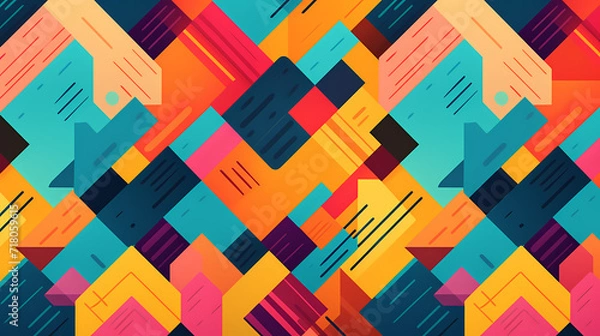 Fototapeta Abstract seamless doodle background, artistic backdrop