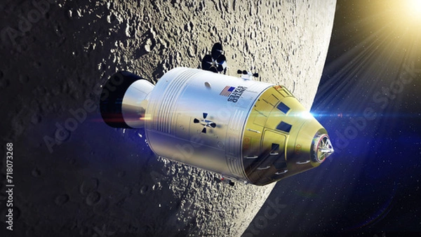 Obraz Nasa Apollo command and service module spacecraft orbiting the moon