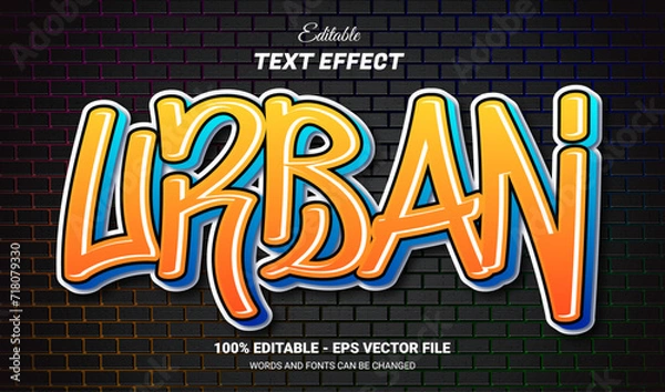 Fototapeta graffiti editable text effect